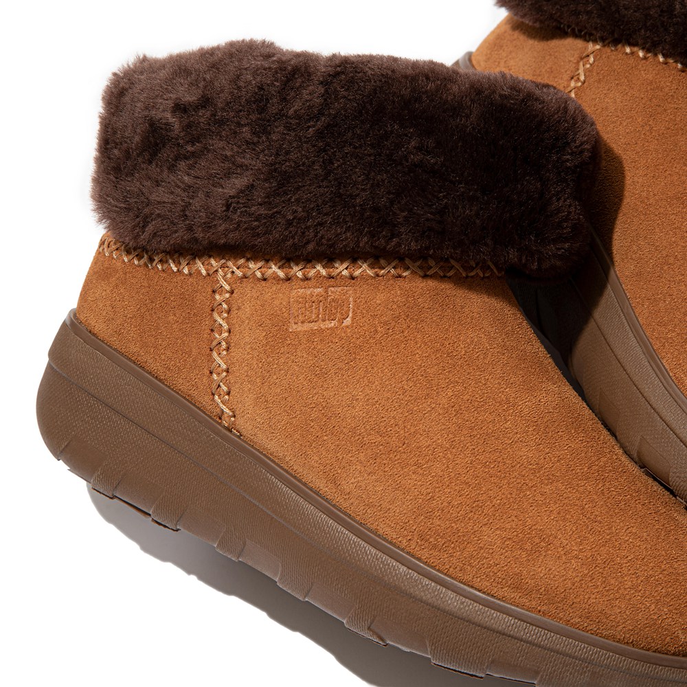 Fitflop Womens Boots Brown - Mukluk Shorty Shearling Lined Suede Ankle - RE5061897